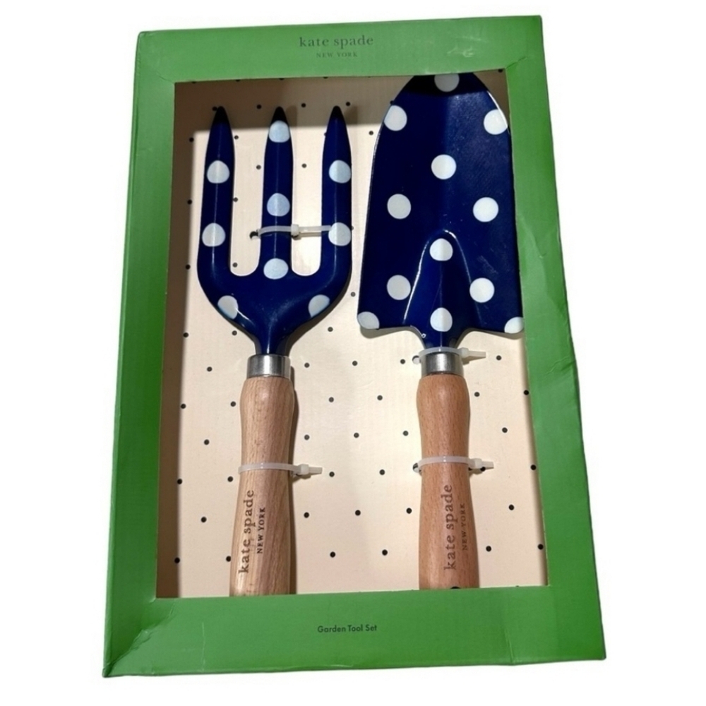 💙▪️Kate Spade ▪️ Garden Tool Set Navy blue With White Dots NWT (NO box)